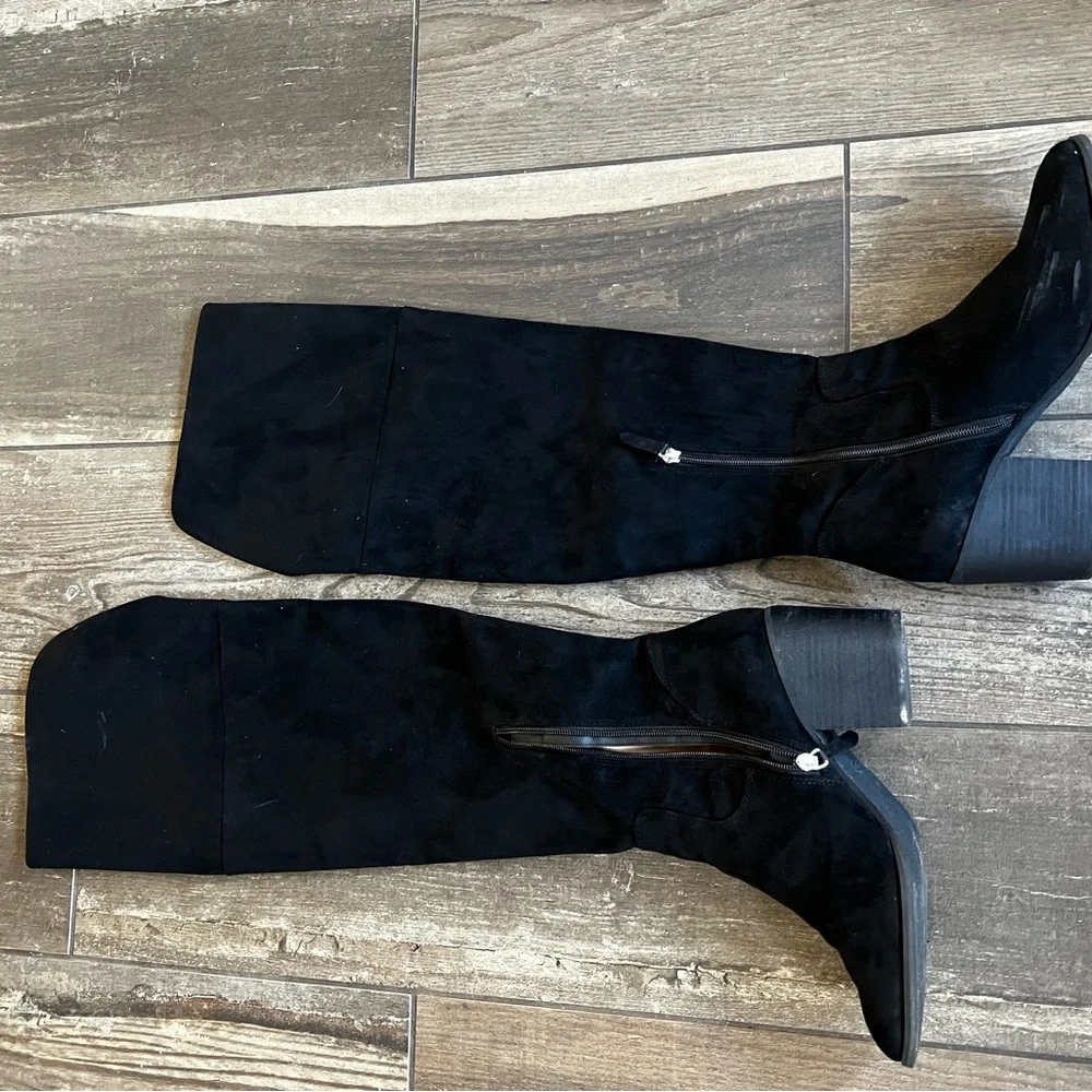 Black Over the Knee Boots - Picture 2 of 5